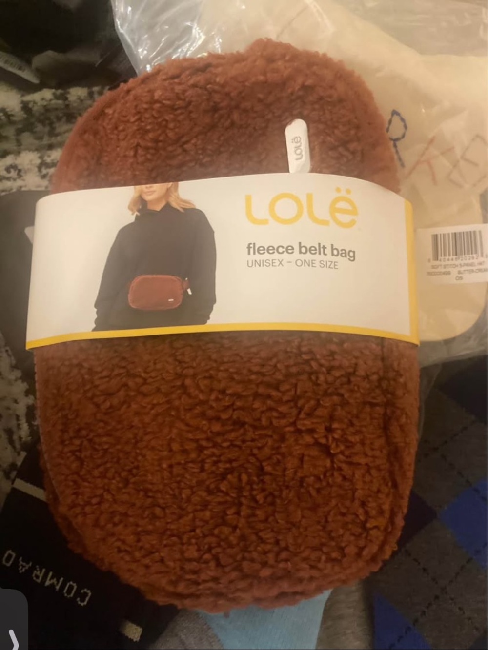 Fleece Belt Bag - Brown